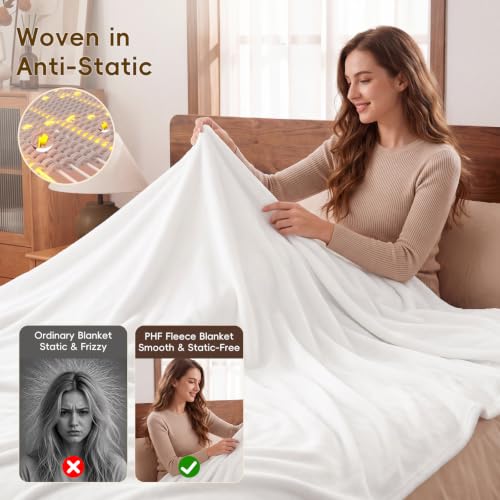 Fleece Blanket King 108"x90" (White / King(108" X 90"))