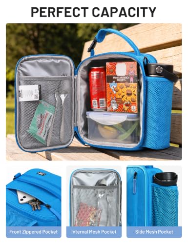 Expandable Small Lunch Box for Men Women Kids Work School (Light Blue)