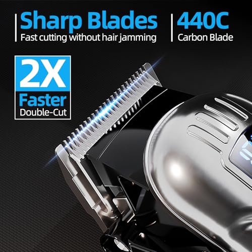 Low Noise Hair Clippers for Men & Women with 10 Color Guide Combs (Steel)