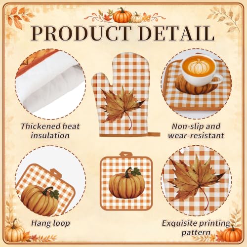 10 Pcs Fall Thanksgiving Pumpkin Kitchen Decor Set (Yellow / Autumn Pumpkin)