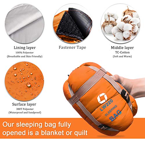 Warm Weather Sleeping Bag (Orange)