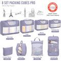 8 Set Packing Cubes for Travel Essentials (14 Early Purple Gray)