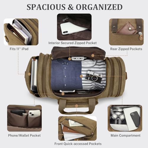 Canvas Duffle Bag (Coffee / X-Large-60L (With Toiletry Bag))