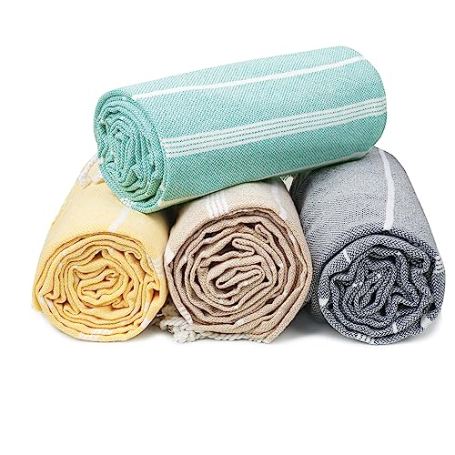 Cotton Turkish Beach Towels (39 x 72 inch ( Beach towel - 4 PACK ) / Multicolor)