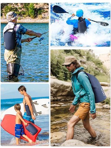 Waterproof Dry Bag Backpack with Emergency Whistle (10L / Dark Blue)