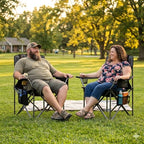 2 Pack Padded Oversized Camping Chair Heavy Duty for Adults (Twin Pack / Black)