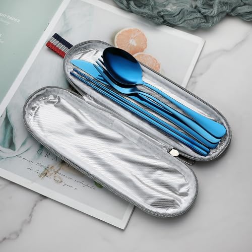 Travel Utensils with Case (Blue)