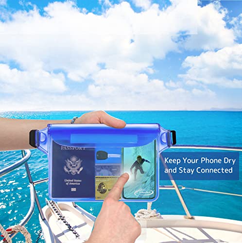 Waterproof Pouch with Waist Strap (Blue + Pink)