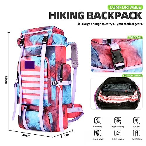 70L Camping Hiking Backpack for Men Women Large Military Tactical Backpack Molle Rucksack Backpack for Outdoor (Nebula Camo)