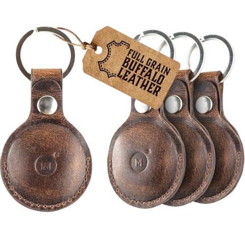Genuine Leather AirTag Keychain Holder for Apple Air Tag