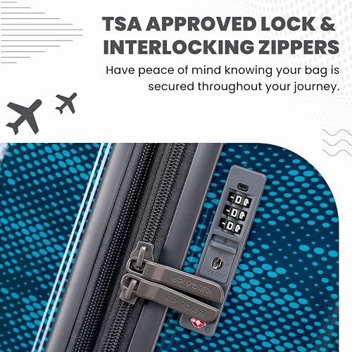 Matrix 29 Inch Large Checked Luggage Expandable Hardside Upright Suitcase with 360° Spinner Wheels (Blue / Large Checked)