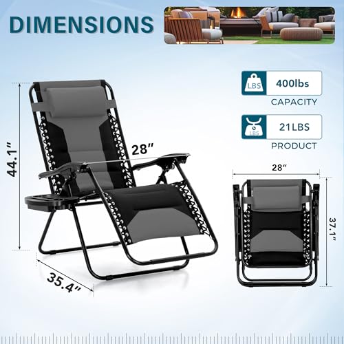 Padded Zero Gravity Chair (Grey)