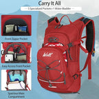 Hydration Backpack 18L Hiking Water Backpack with 2L Water Bladder for Men Women (Red)