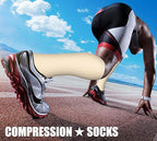 Compression Socks for Women & Men Circulation (Small-Medium / 38 Black/Yellow/Pink)