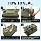 Large Waterproof Duffel Bag (Army Green / 80L)