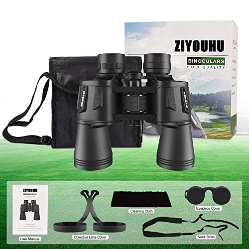 Binoculars for Adults 20x50 High Power Low Light Waterproof HD Compact Binoculars (20x50 Black-2)