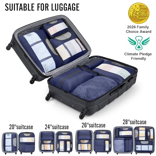 10 Set Packing Cubes for Travel Essentials (05 Indigo Blue)