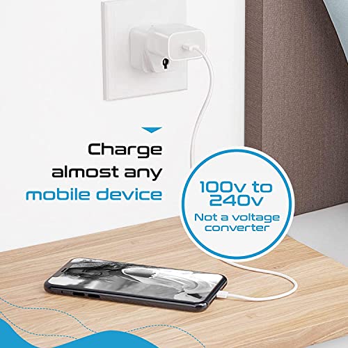 Adapter Plug Set for World Wide International Travel Use (Paper White)
