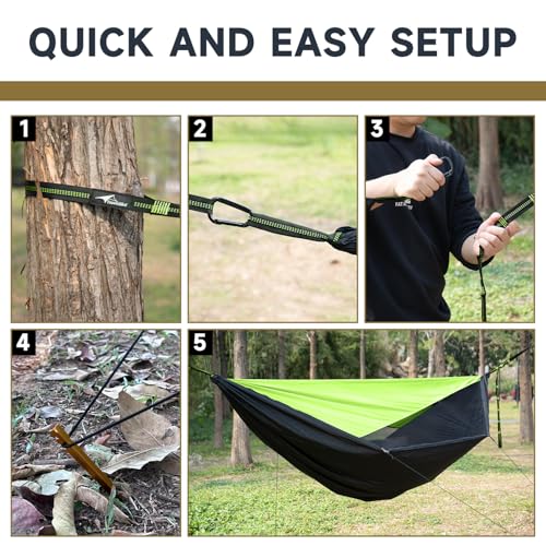 Camping Hammock with Mosquito Net (Top-green)