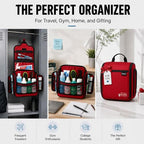 Travel Toiletry Bag for Men and Women (L Crimson Red)