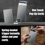 Slim Minimalist Wallet RFID Credit Card Holder for Men (small / Metallic Grey)