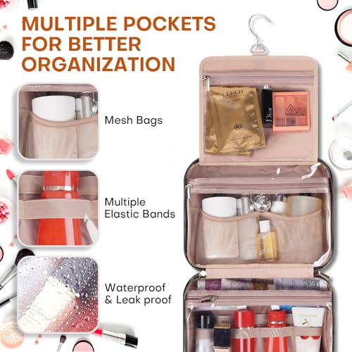 Hanging Toiletry Bag for Women Travel (Black / Medium)
