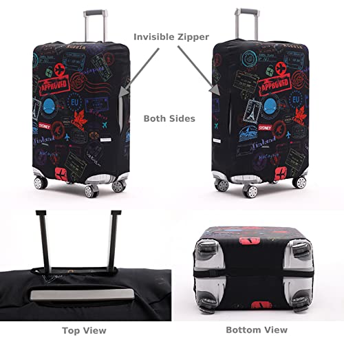 Travelkin Luggage Covers For Suitcase Tsa Approved Suitcase Cover Protector (Go Travel-World / L)