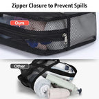 Mesh Shower Caddy Portable with Zipper (1 Pack Black with 2 Zippers / L (Zippered Dorm Caddy))