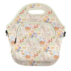 LunchTote Zippered Bag Insulated Neoprene Caddy (Cottage Core / X-Large 6.5 Quart Lunch Tote)