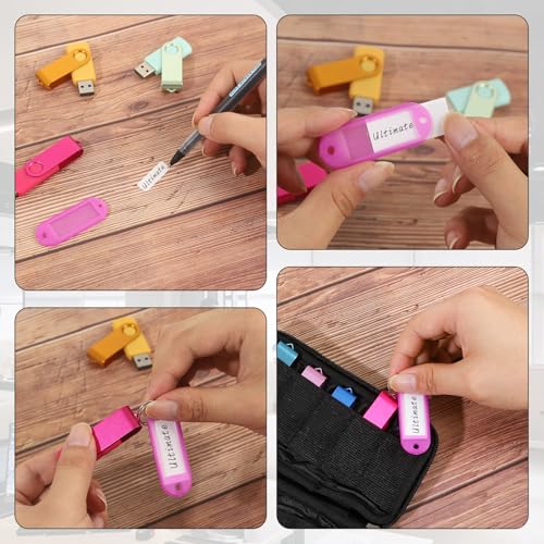 USB Flash Drive Case Organizer Premium Soft Neoprene Storage Holder with 20 Slots and 20 Label Tags for Thumb Drives (20 slots)