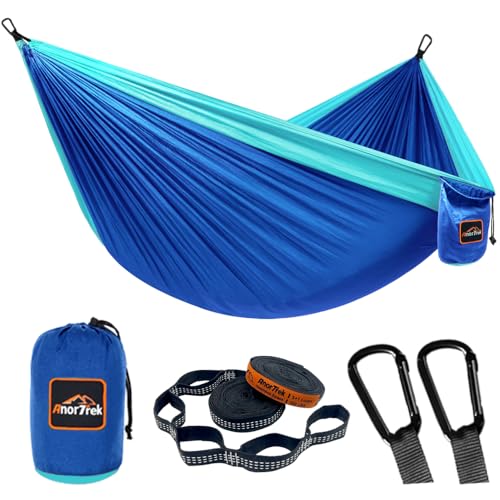 Camping Hammock (Blue&sky Blue / Double 118''L x 78''W)