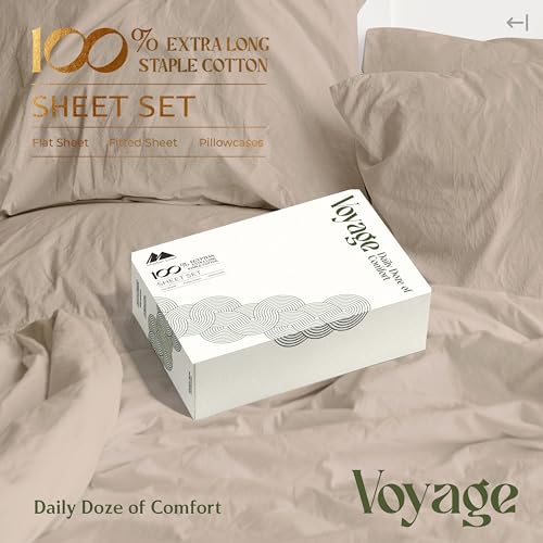 100% Egyptian Cotton Twin XL Size Sheets Set (Twin XL / 11 - Taupe)