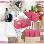 6 Pack Heavy Duty Extra Large Moving Bags with Handles (6 Pack / GDpink)