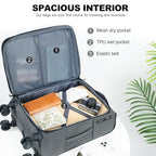 Softside Expandable Carry On Luggage with Front Business Pockets (Grey-20 / 20 inch)