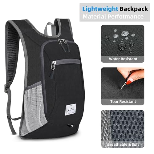 Hiking Backpack 10L Lightweight Foldable (Black)