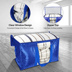 8 Pack Oversized Moving Bags with Reinforced Handles (8-Pack / Blue-window)