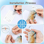 3 Pack Luggage Tag for Suitcase (Marble Gold Blue)