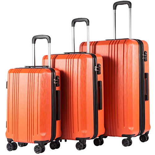 PC+ABS Hardshell Luggage (orange / 3-Piece Set (20/24/28 inch))