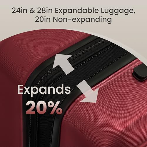 G Series Luggage set 5pcs (Wine Red / 5-Piece Set)