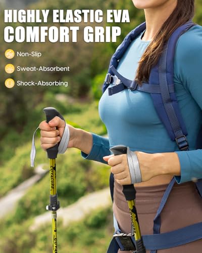 Hiking Poles 7075 Aluminum Tri (Yellow (43.31''-51.18''))