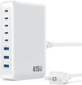 USB C Charger 415W USB C Charger Block, 8-Ports GaN IV Fast Charging Station Hub by Kioson