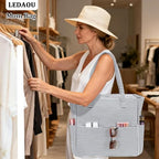 Large Beach Bag for Women (Black and White)