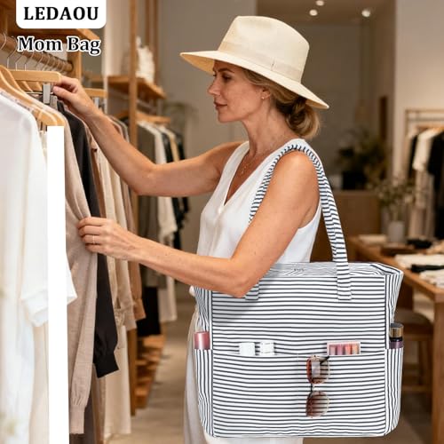 Large Beach Bag for Women (Black and White)
