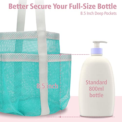 Mesh Shower Caddy Portable (1 Pack Mint Green / L (Round Dorm Caddy))