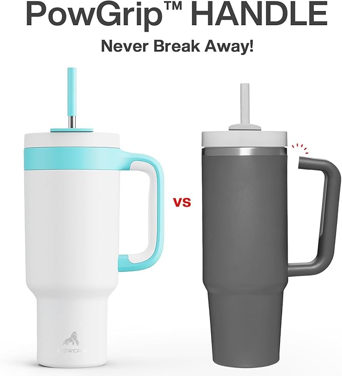 POWCAN 40 oz Tumbler with Handle, 2-in-1 Straw and Sip Lid, Dishwasher Safe - Image 3