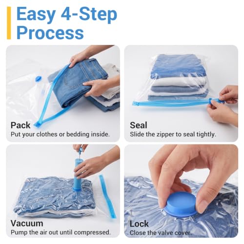 80% Space Saver Vacuum Storage Bags with Hand Pump