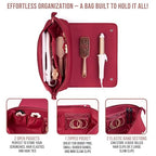 Hair Tools Travel Bag and Heat Resistant Mat 17" (Burgundy)