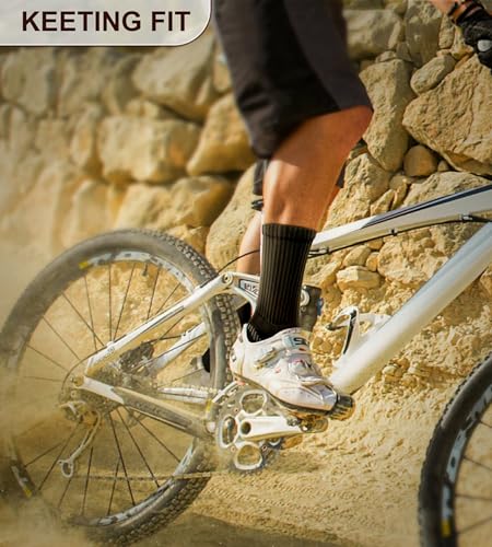 Men 6 Pack Athletic Compression Crew Socks for Running Gym Sports (11-13 / Black 2741)