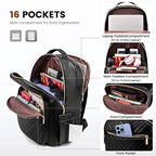 Laptop Backpack Purse for Women (Black(pu Leather) / 15.6-Inch)