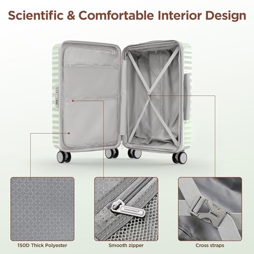 3pcs Luggage Set (Cyan / 3PCS/20 in/24 in/28 in)